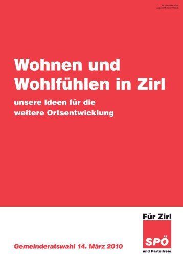 Wohnen und WohlfÃ¼hlen in Zirl - FÃ¼r Zirl - SPÃ