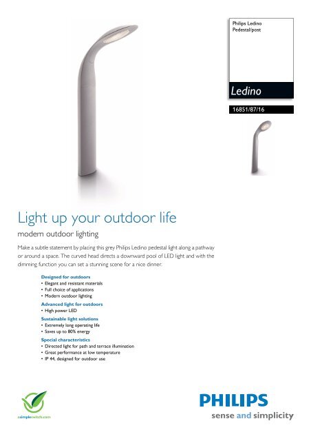 verhoging aan de andere kant, toon Philips Ledino outdoor lighting