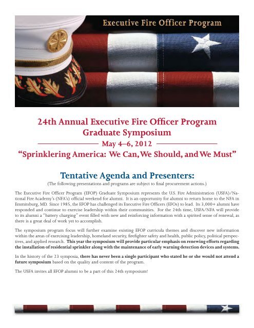 24th Annual Executive Fire Officer Program Graduate Symposium ...