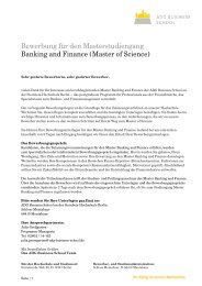 Bewerbungsbogen Master Banking & Finance - ADG Business School