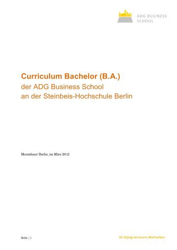 Curriculum Bachelor (B.A.) - ADG Business School