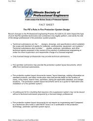 The PE's Role in Fire Protection System Design - Fact Sheet