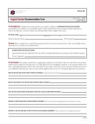 English TeacherRecommendation Form - University School