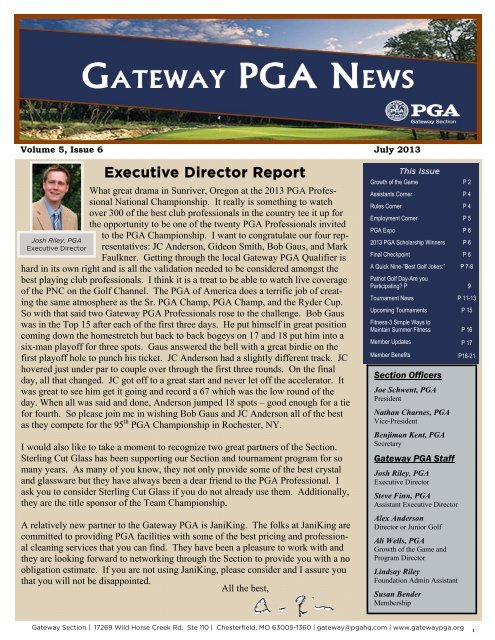 Executive Director Report - Gateway PGA