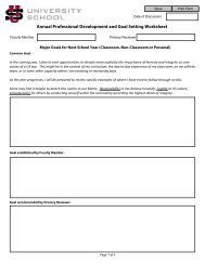 Annual Professional Development and Goal Setting Worksheet