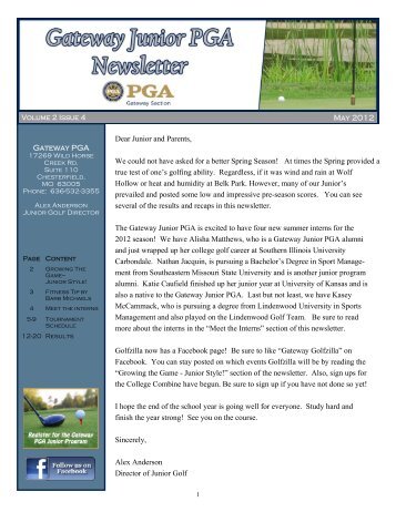 May 2012 Gateway PGA Dear Junior and Parents, We could not ...