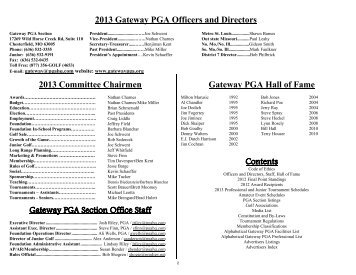 gateway section officers and directors - Gateway PGA