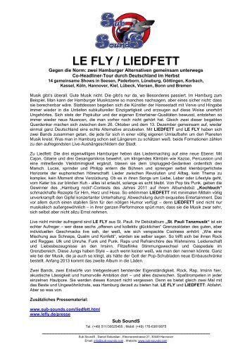 Presseinfo Liedfett & Le Fly - Sub SoundS