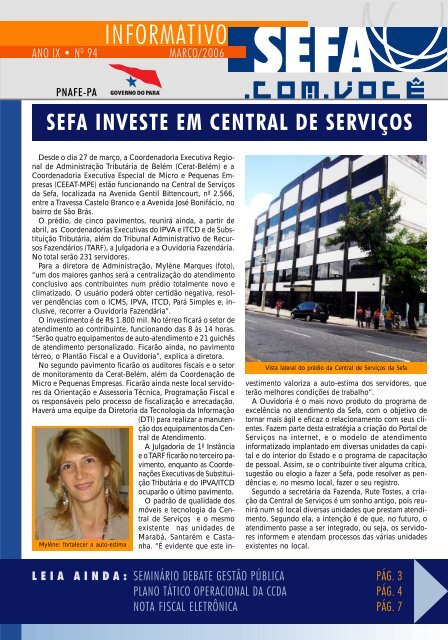 Informativo nÂº 94 - Sefa