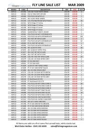 FLY LINE SALE LIST MAR 2009