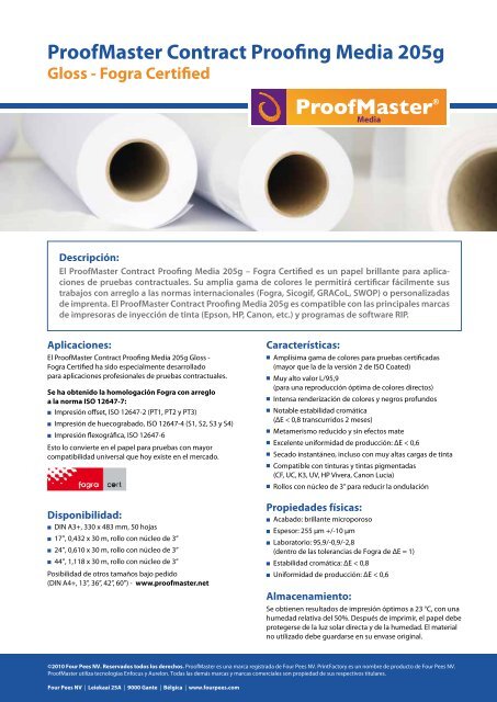 ProofMaster Contract Proofing Media 205g Gloss - Four Pees