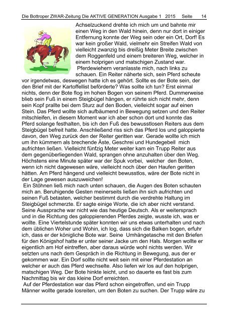 Aktuelle ZWAR-Zeitung Ausgabe 1 2015