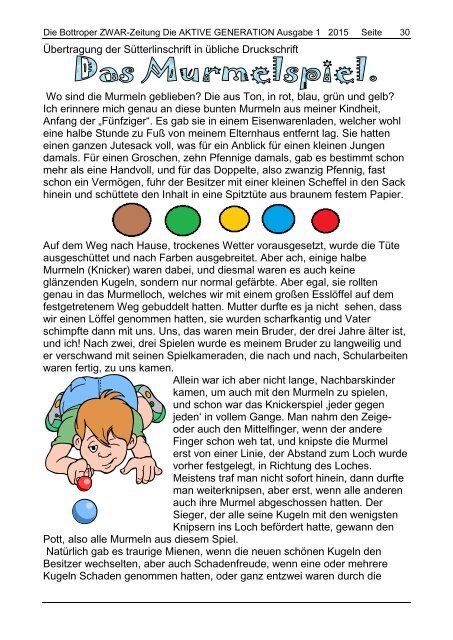 Aktuelle ZWAR-Zeitung Ausgabe 1 2015