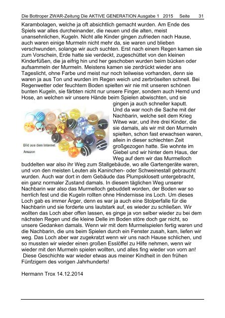 Aktuelle ZWAR-Zeitung Ausgabe 1 2015