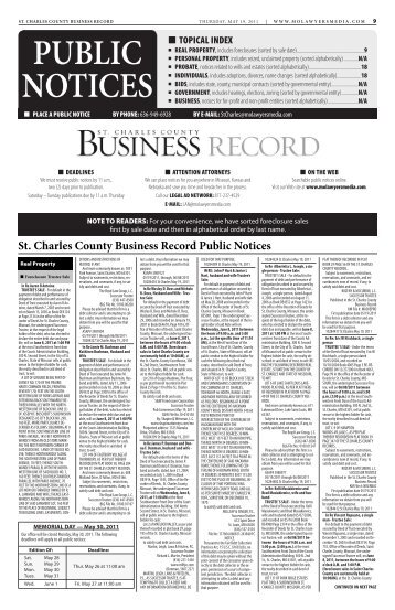 St. Charles County Business Record Public Notices - Missouri ...