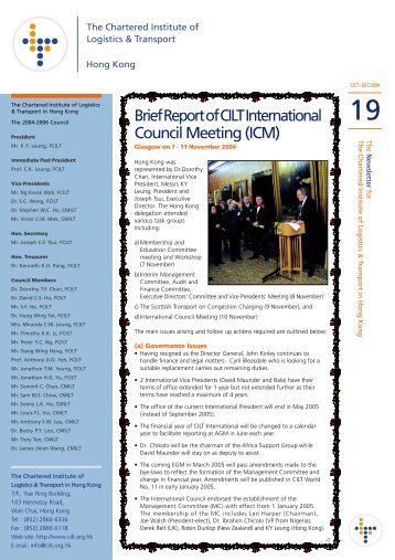 CILTHK Newsletter #19_bk.p65 - The Chartered Institute of Logistics ...