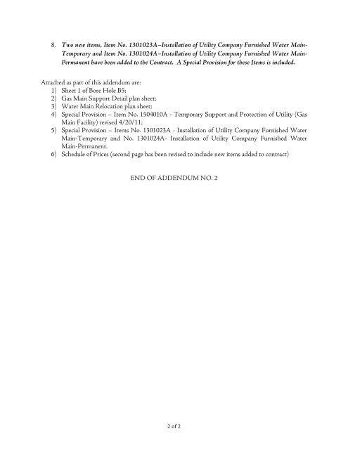 ADDENDUM NO. 2 Contract Documents for ... - Town of Vernon