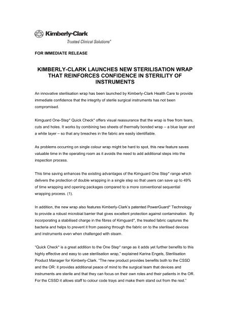 kimberly-clark's integuseal highlighted as leading ... - HAI Watch