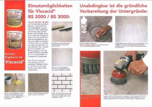 Einsatzmöglichkeiten für Viscacid® BS 2000 / BS 3000