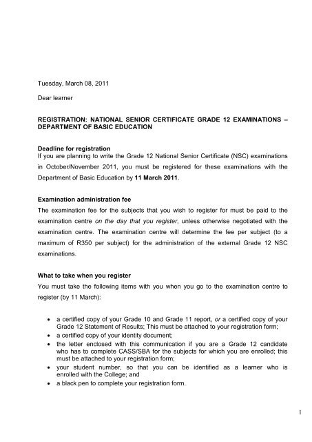 NATIONAL SENIOR CERTIFICATE GRADE 12 EXAMINATIONS