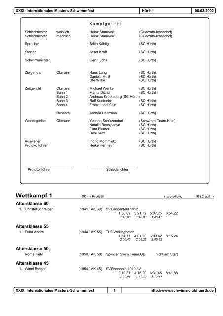 SC HÃ¼rth Masters 2002 Protokoll - johannzimmermann.de