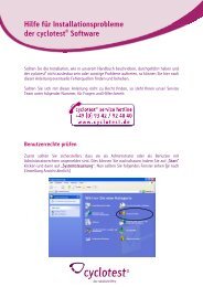 Hilfe für Installationsprobleme der cyclotest® Software