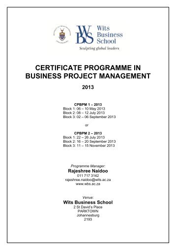 certificate programme in business project ... - Vibrant Media