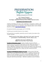 2011 Award Categories - Preservation Buffalo Niagara