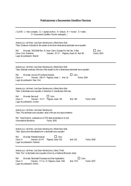 Solicitud de Ayuda para Proyectos de - Departament de matemÃ tiques