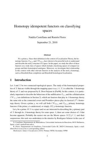 Homotopy idempotent functors on classifying spaces