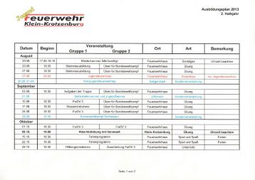 Ausbildungsplan - Feuerwehr Klein-Krotzenburg