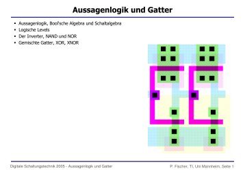 Logik und Gatter - Lehrstuhl fÃ¼r Schaltungstechnik und Simulation