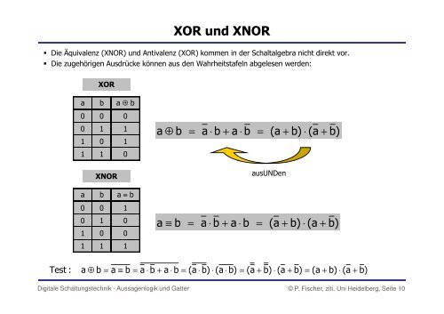 Logik und Gatter - Lehrstuhl fÃ¼r Schaltungstechnik und Simulation