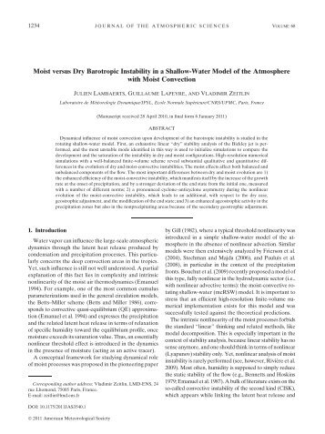 Moist versus Dry Barotropic Instability in a Shallow-Water Model of ...