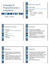 Linguaggi di Programmazione e compilatori - Home page