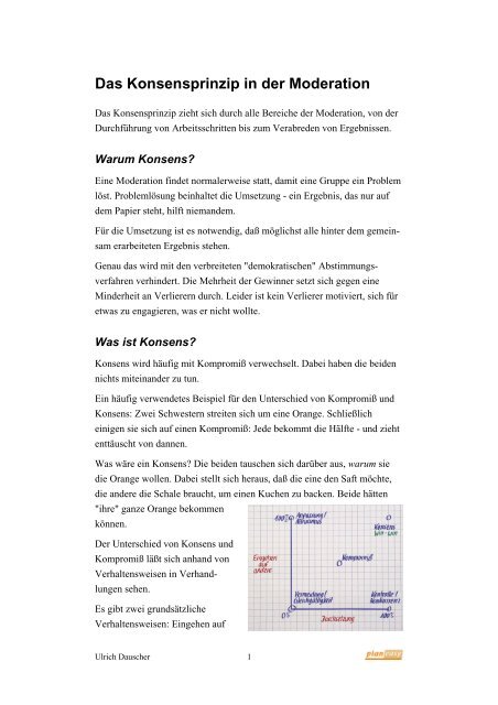 Konsensprinzip der Moderation - Planeasy