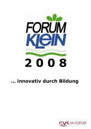 FORUM-KLEIN ... innovativ durch Bildung