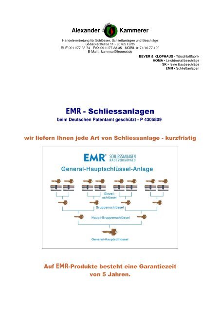 EMR - Schliessanlagen - Alexander Kammerer