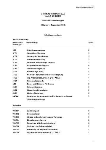 GeschÃ¤ftsanweisungen zum GrÃ¼ndungszuschuss (GZ) nach Â§ 57 ...