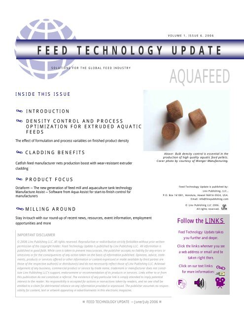 FEED TECHNOLOGY UPDATE - AquaFeed.com