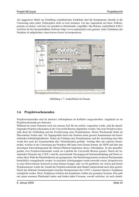 Projekt Micarpet Projektbericht - artecLab - Universität Bremen