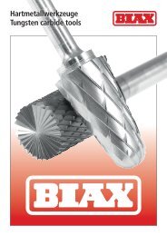 Hartmetallwerkzeuge Tungsten carbide tools - BIAX Hartmetalle