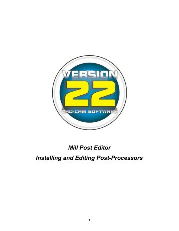 Mill Post Editor Installing and Editing Post ... - BobCAD CAM Inc.