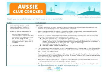 NADC Aussie Clue Cracker activity ideas - Australia Day