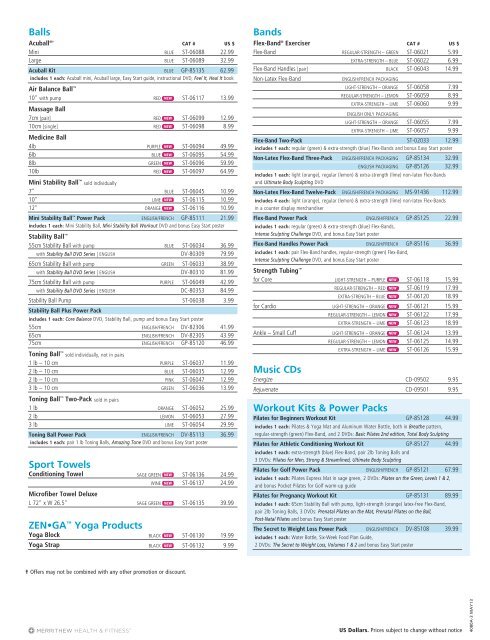 Equipment & DVD Price Guide - Merrithew.com