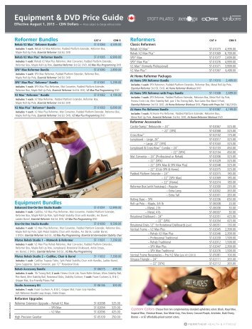 Equipment & DVD Price Guide CDN 2013 - Merrithew.com