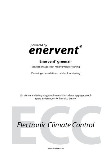Electronic Climate Control - Enervent