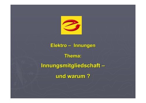 Leistungen der Elektro-Innung