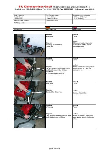 BJJ Kleinmaschinen GmbH (Reparaturanweisung / service instruction)