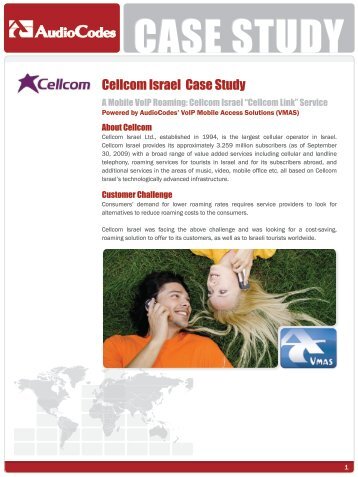 Cellcom Israel Case Study - AudioCodes